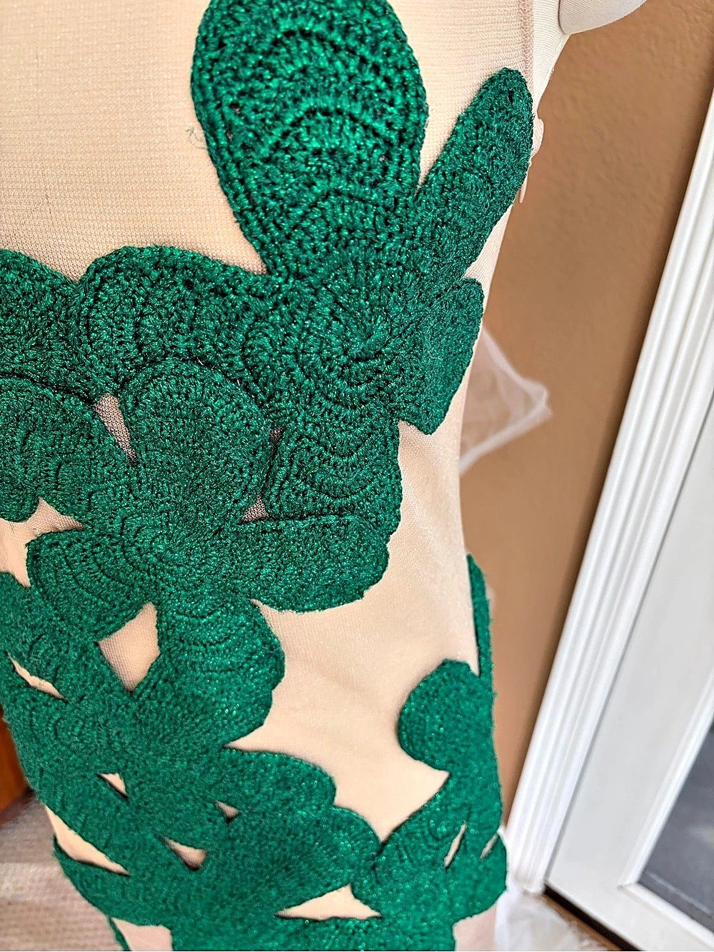 Simon Miller Green Crochet Floral Sheer Midi Maxi Dress Size Small - Picture 7 of 9